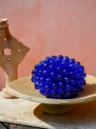 Lampe grappe verrerie soufflée – Bleue taille M | Tadé