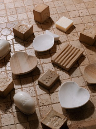 PORTE SAVON RECTANGLE · Marbre blanc