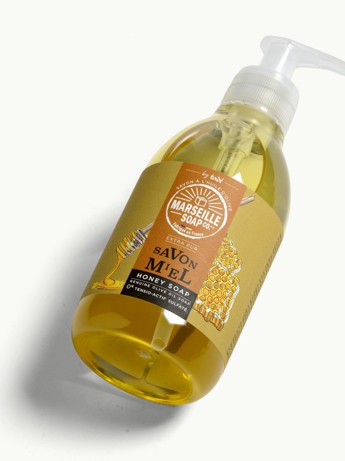 Liquid Marseille Soap Honey 300ml - 98.45% Natural & Made in Provence