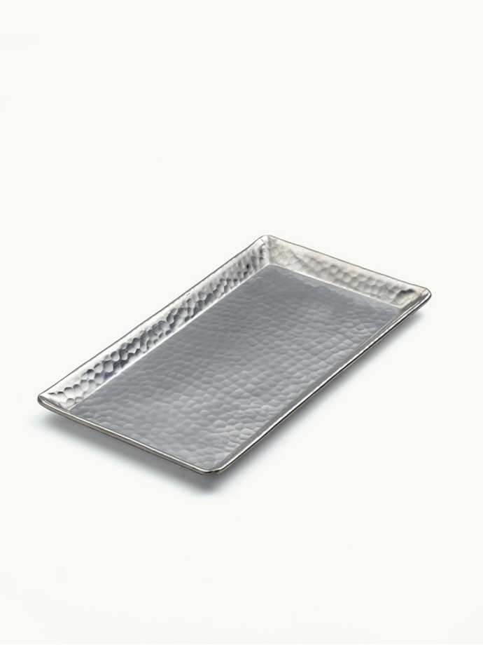 RECTANGULAR TRAY · Silver aluminum