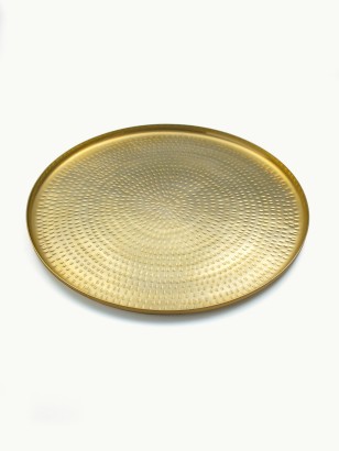 LARGE ROUND TRAY · Gilded brass