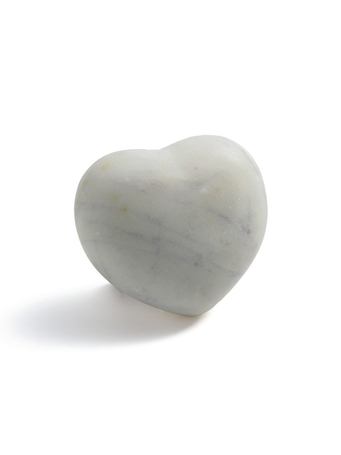 HEART-SHAPED MASSAGE STONE · White Marble