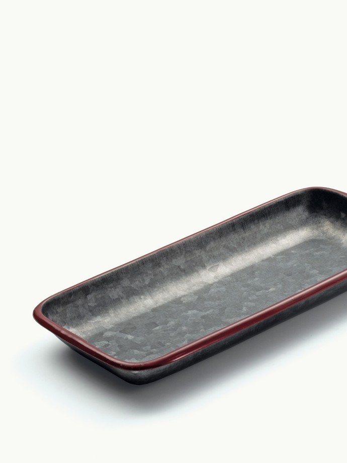 PLATEAU SALLE DE BAIN NOIR & ROUGE ·