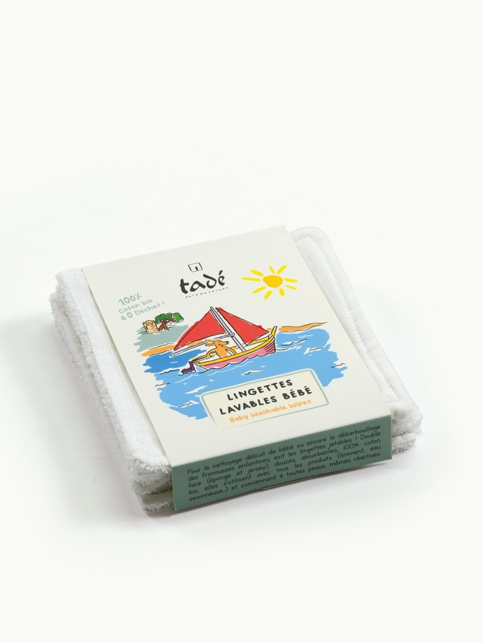 Reusable Baby Wipes in Organic Cotton - Pack of 6