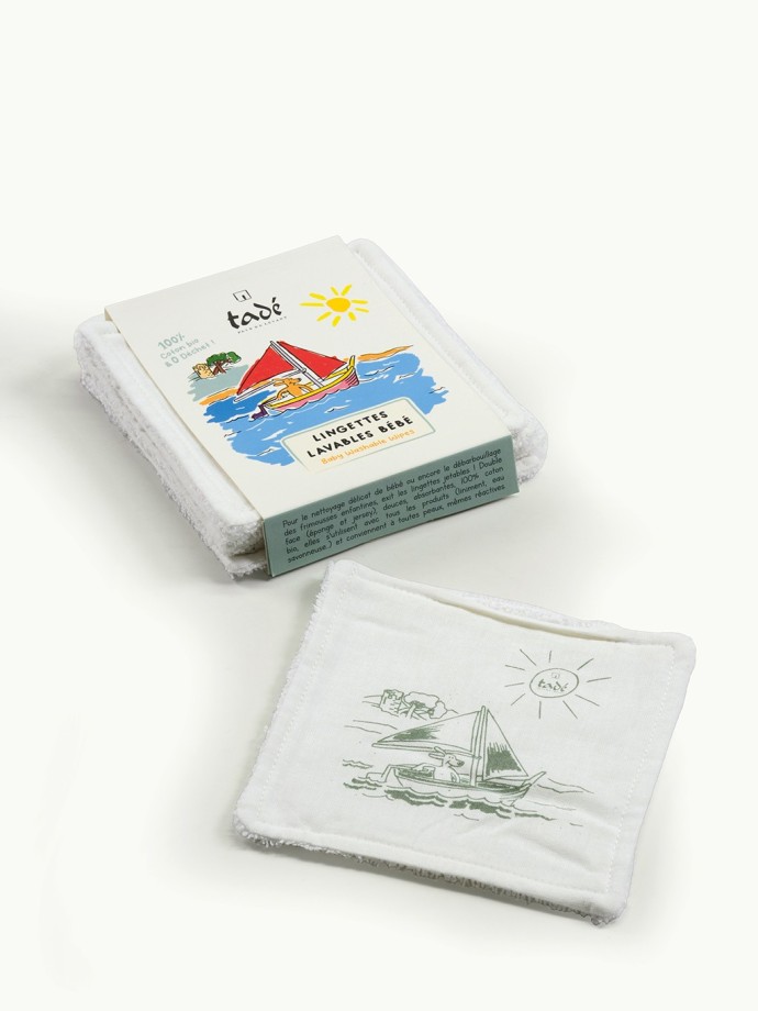 Lingettes Lavables Bébé en Coton Bio – Lot de 6
