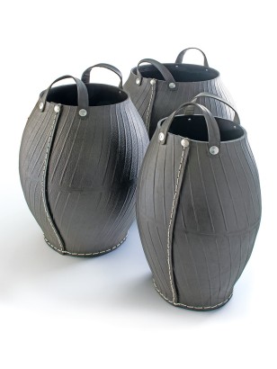 Set of 3 nested jars hand-sewn