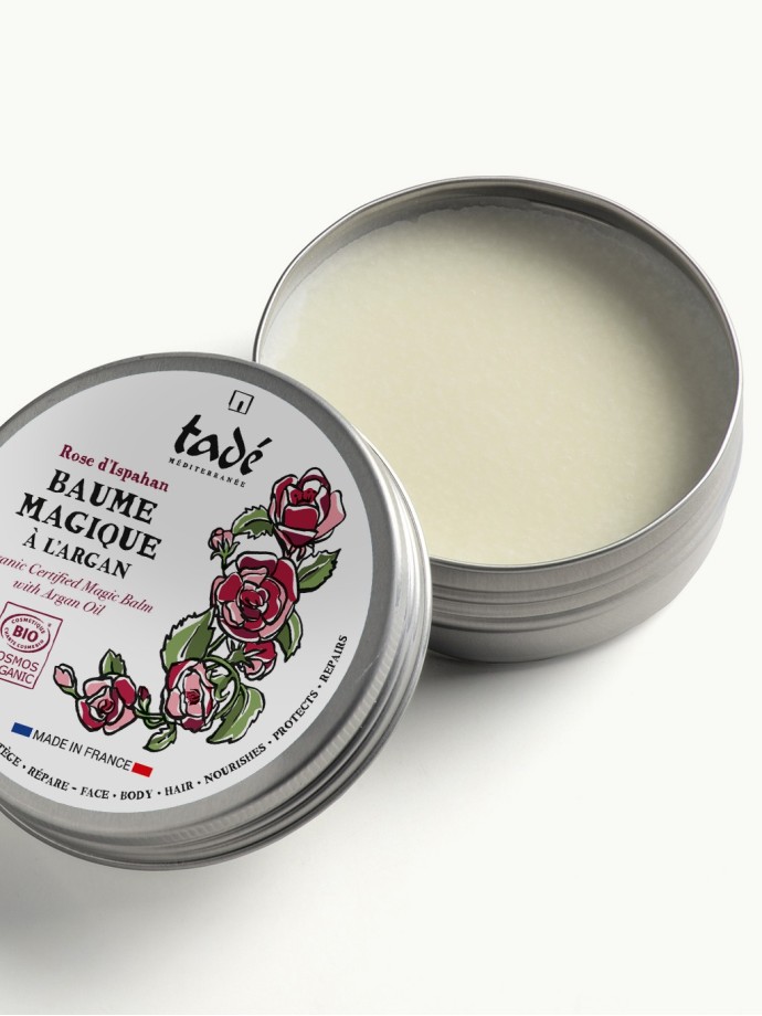 Magic Argan Balm - rose scented, certified COSMOS ORGANIC.