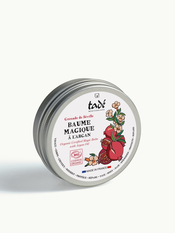 Organic magic balm with argan - Seville Pomegranate scent, for face, body & hair