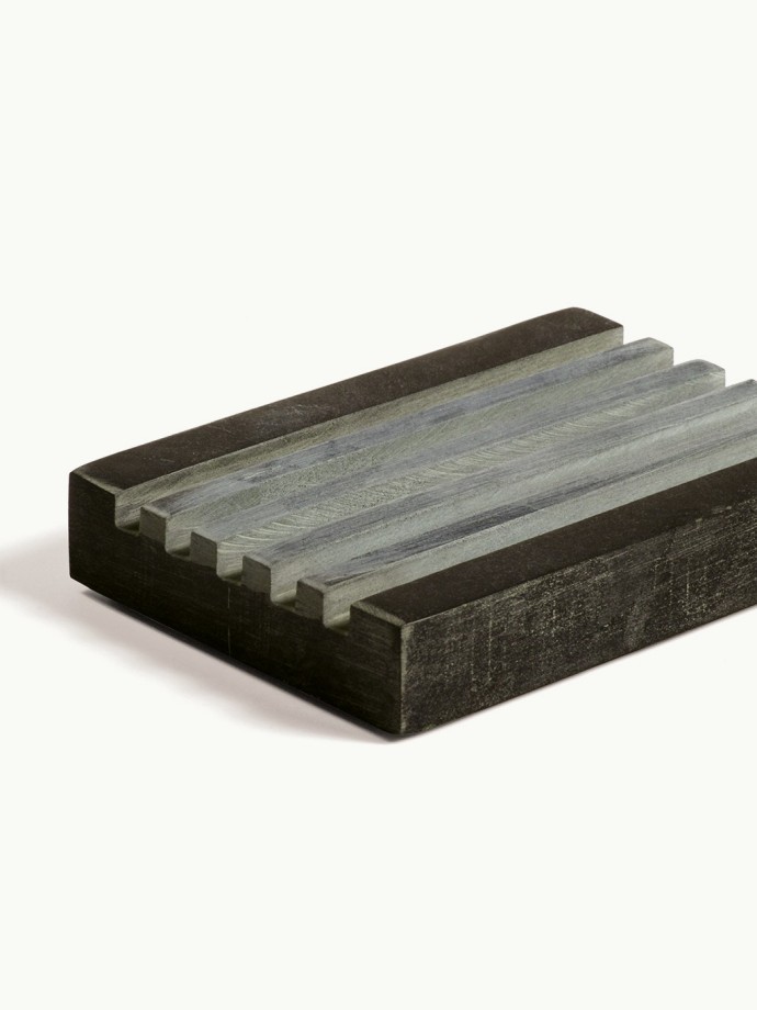 RECTANGLE SOAP DISH · Black soapstone