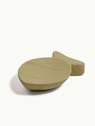 Plateau en forme de poisson en Marbre sable – Plateau porte-savon élégant et minimaliste 6 × 15 cm, chic et pratique