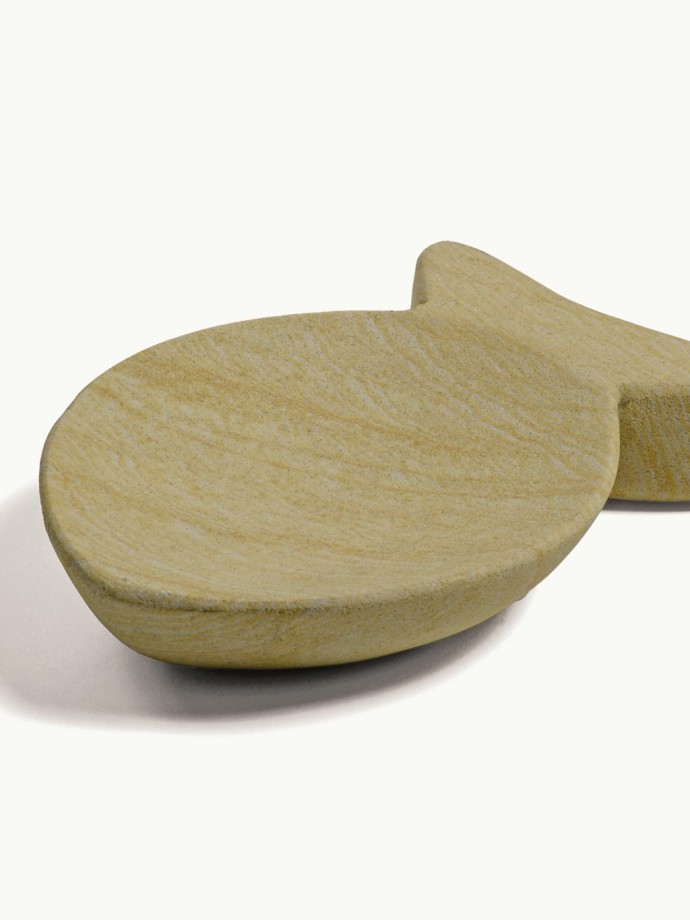 Plateau en forme de poisson en Marbre sable – Plateau porte-savon élégant et minimaliste 6 × 15 cm, chic et pratique