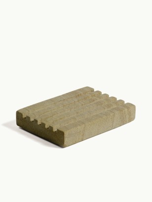 Porte-savon rectangle en Marbre sable – Élégant et pratique 12 × 8,5 cm pour salle de bain chic