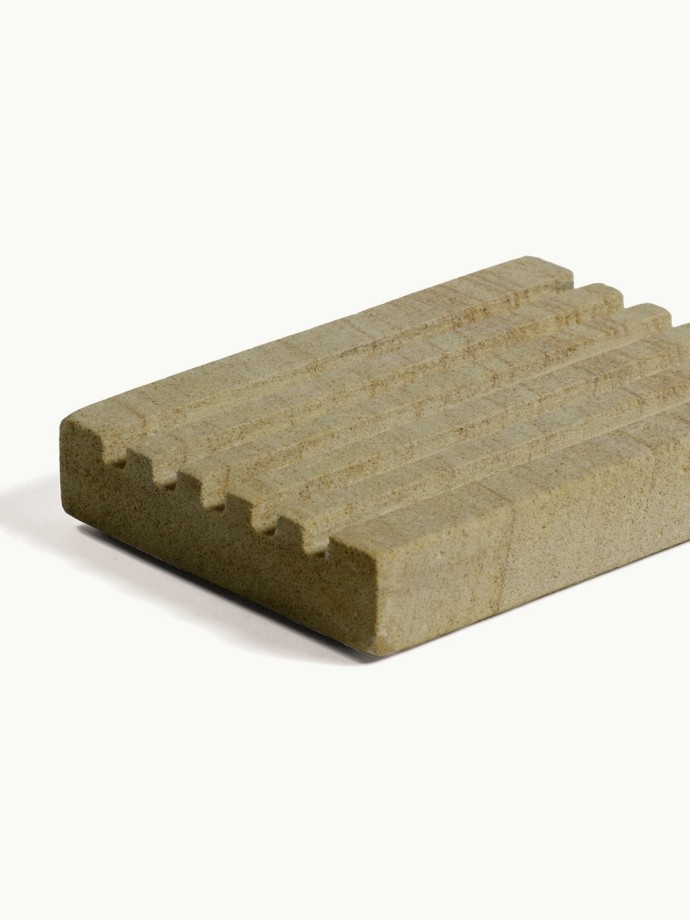 Porte-savon rectangle en Marbre sable – Élégant et pratique 12 × 8,5 cm pour salle de bain chic