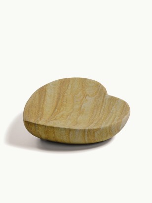 Plateau en forme de coeur en Marbre sable – Plateau porte-savon élégant et minimaliste 12,5 × 12,5 cm, chic et pratique