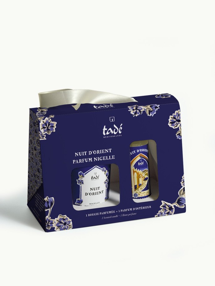 Scented set "Night in the Orient" - Nigella Candle 180 g + Room Spray 100 ml | Tadé