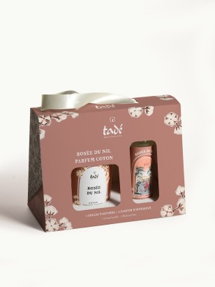 Scented set "Rosée du Nil" - Cotton Candle 180 g + Room Spray 100 ml | Tadé