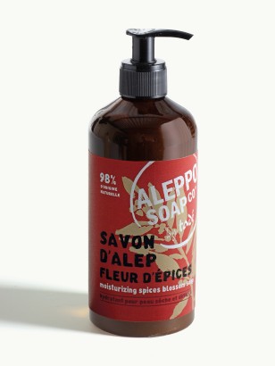 Savon d’Alep Liquide Fleur d’Épices - Douceur et chaleur épicée pour peaux sensibles