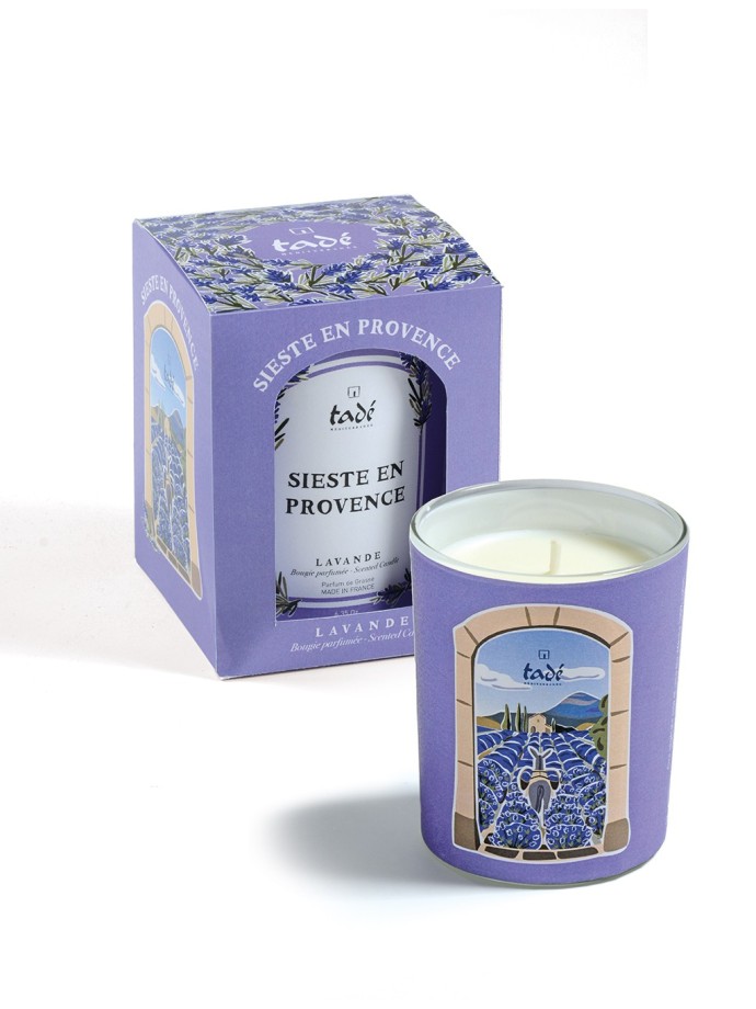 Bougie parfumée Tadé Lavande · Sieste en Provence · 180g · Éco-conçue, fabriquée en France