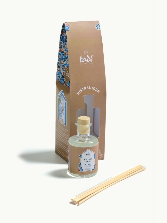 Diffuseur de parfum tadé Mistral Iodé · 100ml · Embrun marin, fabriqué en France, rechargeable
