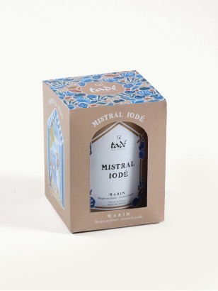 Bougie parfumée Tadé Mistral Iodée · 180g · Éco-conçue, fabriquée en France