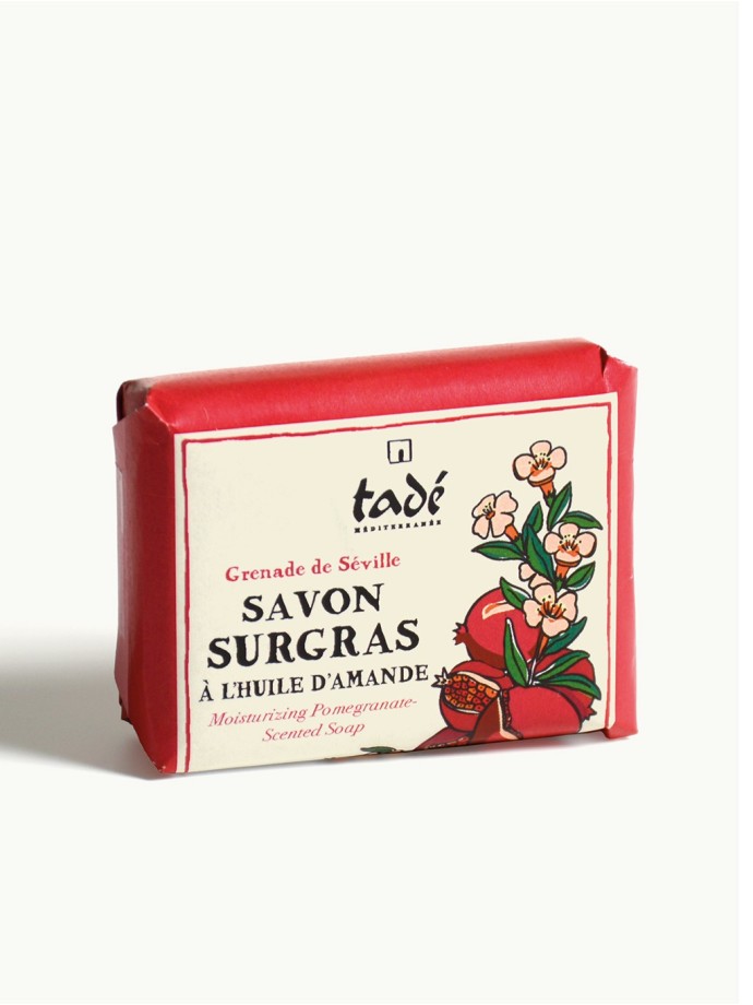 Extra-rich soap with almond oil - Organic Seville Pomegranate Soap 100g