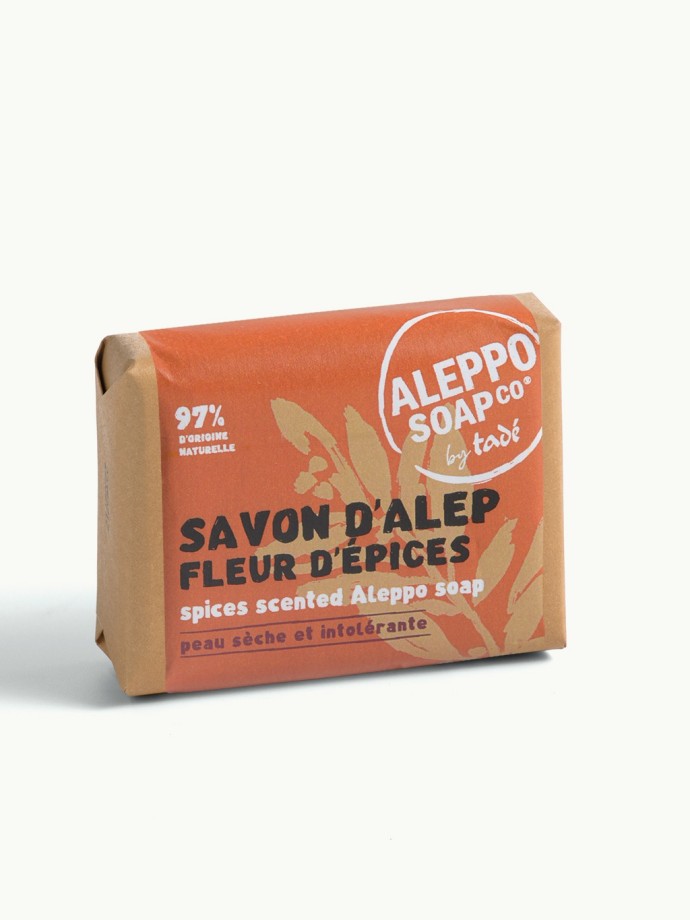 Savon d’Alep Fleur d’Épices 100g  – Authentique, Naturel & Surgras