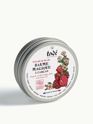 Organic magic balm with argan - Seville Pomegranate scent, for face, body & hair
